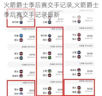 火箭爵士季后赛交手记录,火箭爵士季后赛交手记录最新