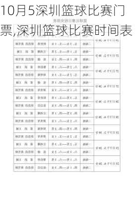 10月5深圳篮球比赛门票,深圳篮球比赛时间表