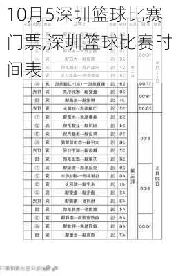 10月5深圳篮球比赛门票,深圳篮球比赛时间表