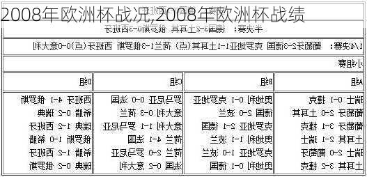 2008年欧洲杯战况,2008年欧洲杯战绩