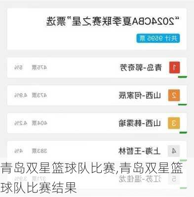 青岛双星篮球队比赛,青岛双星篮球队比赛结果