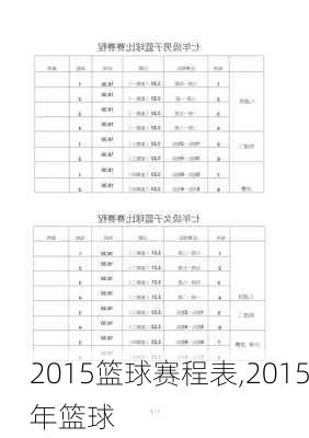 2015篮球赛程表,2015年篮球