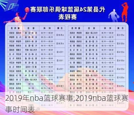 2019年nba篮球赛事,2019nba篮球赛事时间表