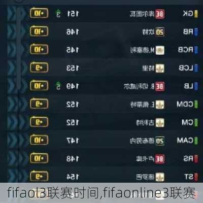 fifaol3联赛时间,fifaonline3联赛