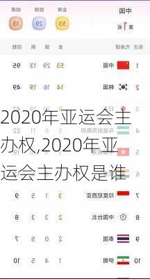 2020年亚运会主办权,2020年亚运会主办权是谁